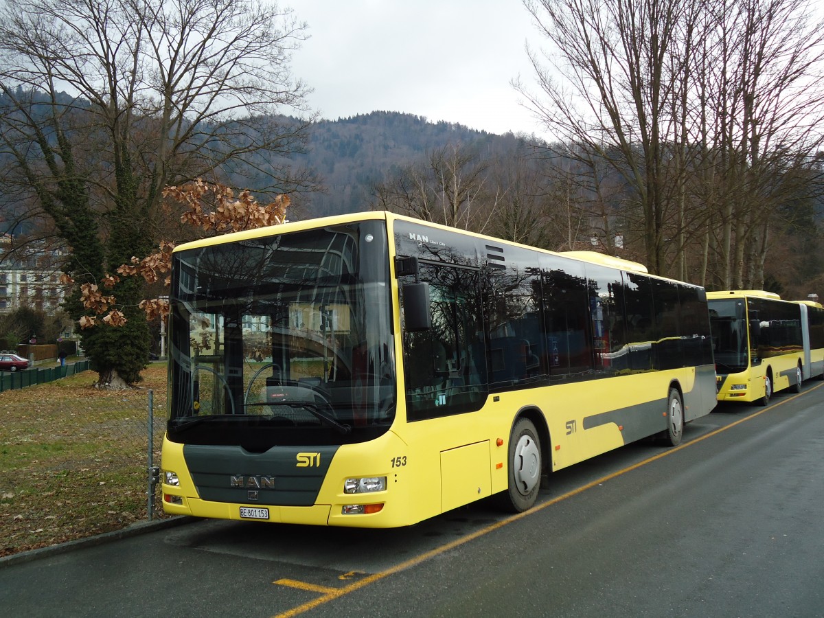 (142'917) - STI Thun - Nr. 153/BE 801'153 - MAN am 4. Januar 2013 bei der Schiffl�ndte Thun