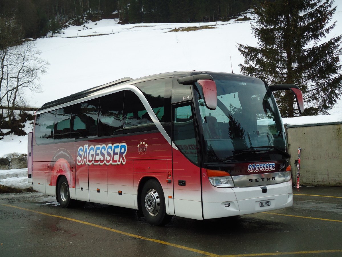 (142'940) - S�gesser, Wintersingen - Nr. 7/BL 7501 - Setra am 5. Januar 2013 in Engelberg, Titlisbahnen