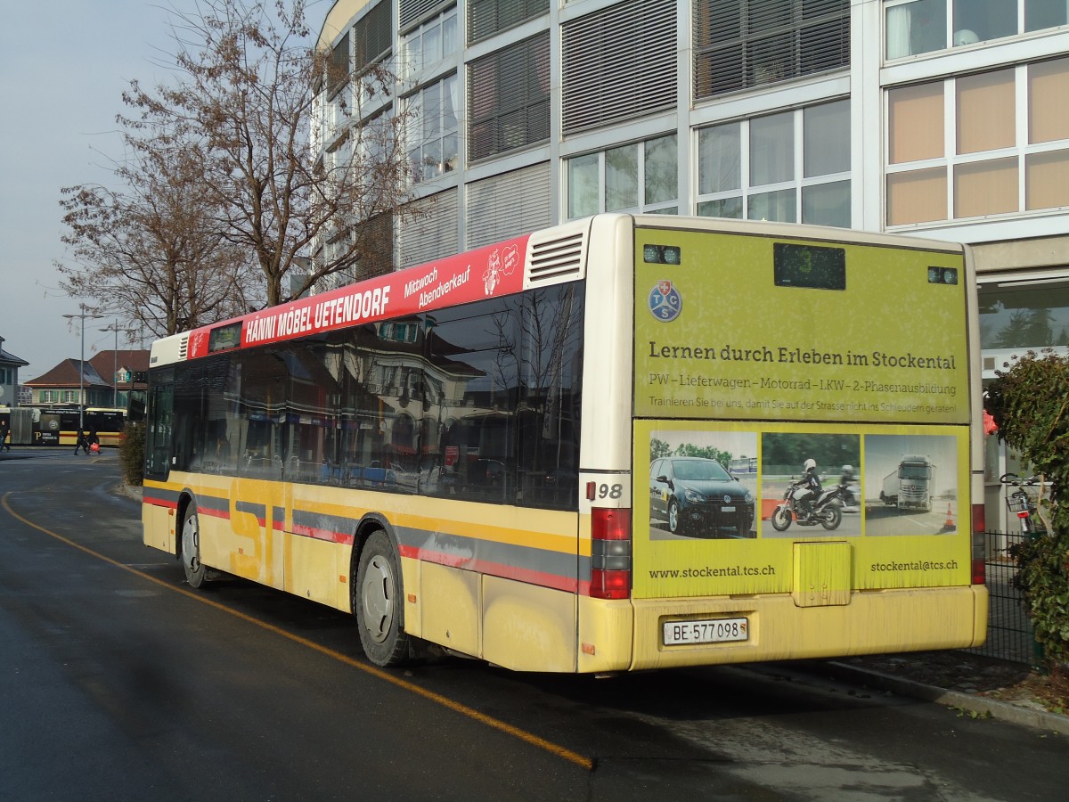 (143'031) - STI Thun - Nr. 98/BE 577'098 - MAN am 19. Januar 2013 bei der Schiffl�ndte Thun