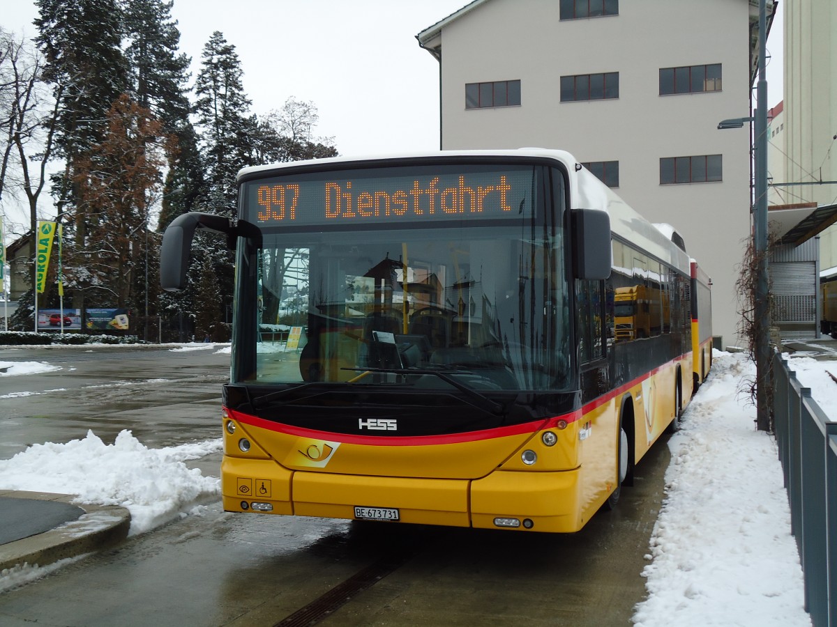 (143'095) - Klopfstein, Laupen - Nr. 10/BE 673'731 - Hess am 21. Januar 2013 beim Bahnhof D�dingen