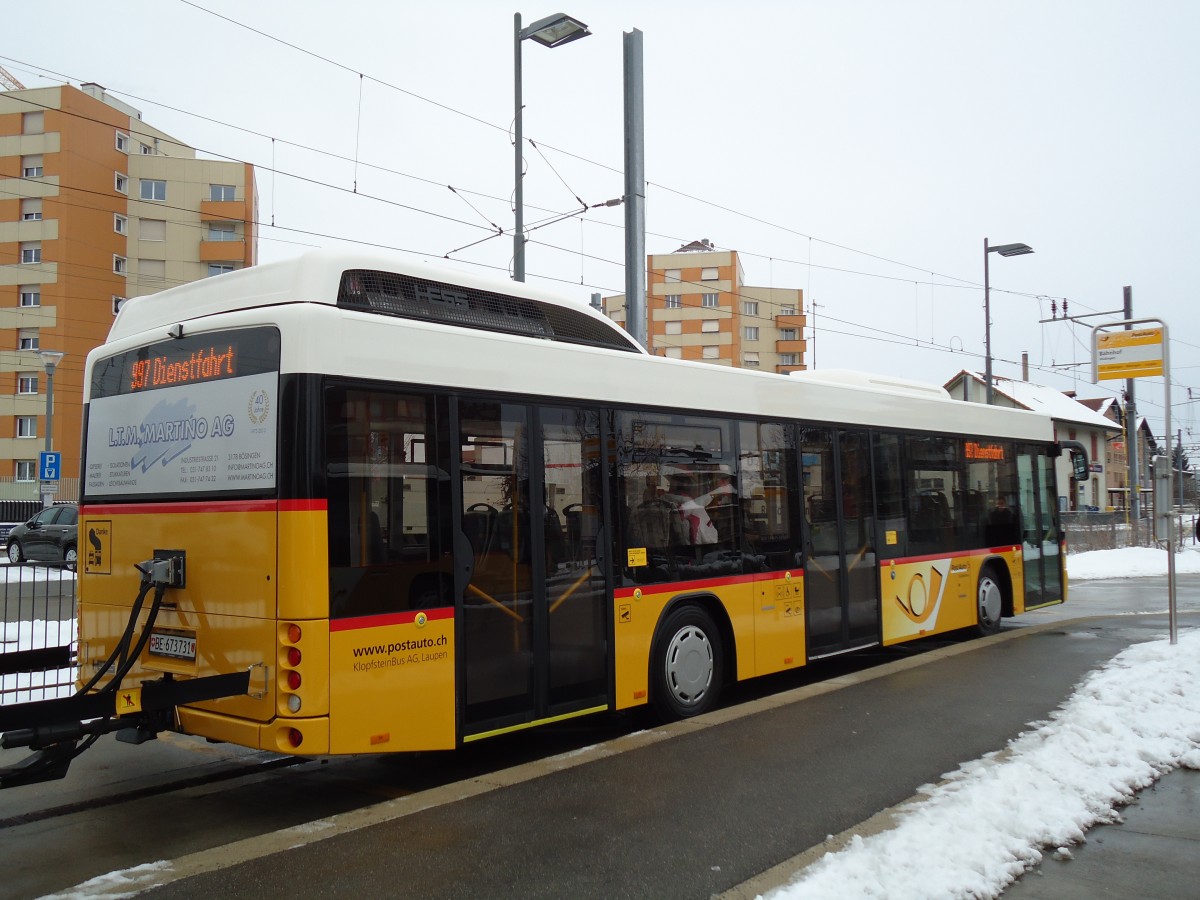 (143'099) - Klopfstein, Laupen - Nr. 10/BE 673'731 - Hess am 21. Januar 2013 beim Bahnhof D�dingen