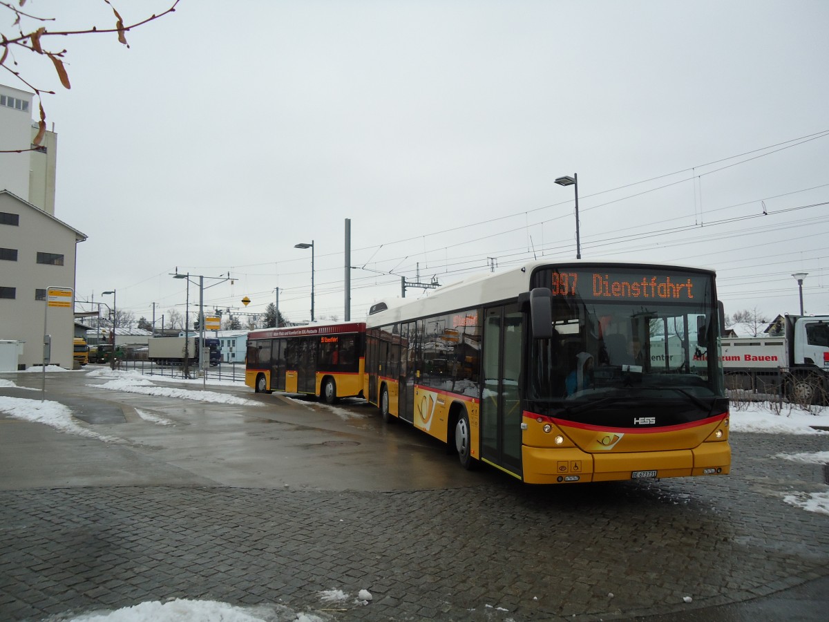 (143'107) - Klopfstein, Laupen - Nr. 10/BE 673'731 - Hess am 21. Januar 2013 beim Bahnhof D�dingen