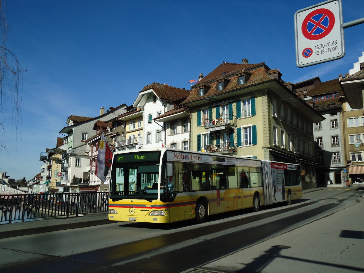 (143'121) - STI Thun - Nr. 108/BE 700'108 - Mercedes am 31. Januar 2013 in Thun, Sinnebr�cke