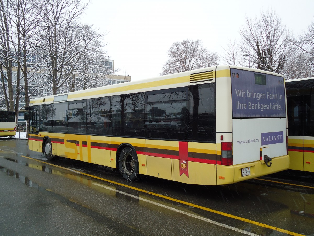 (143'178) - STI Thun - Nr. 77/BE 274'177 - MAN am 7. Februar 2013 bei der Schiffl�ndte Thun