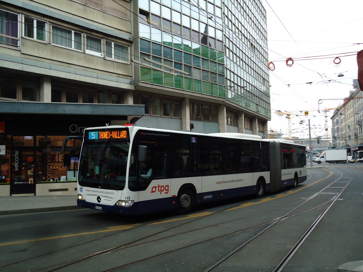 (143'380) - TPG Gen�ve - Nr. 115/GE 960'499 - Mercedes am 22. Februar 2013 in Gen�ve, Coutance