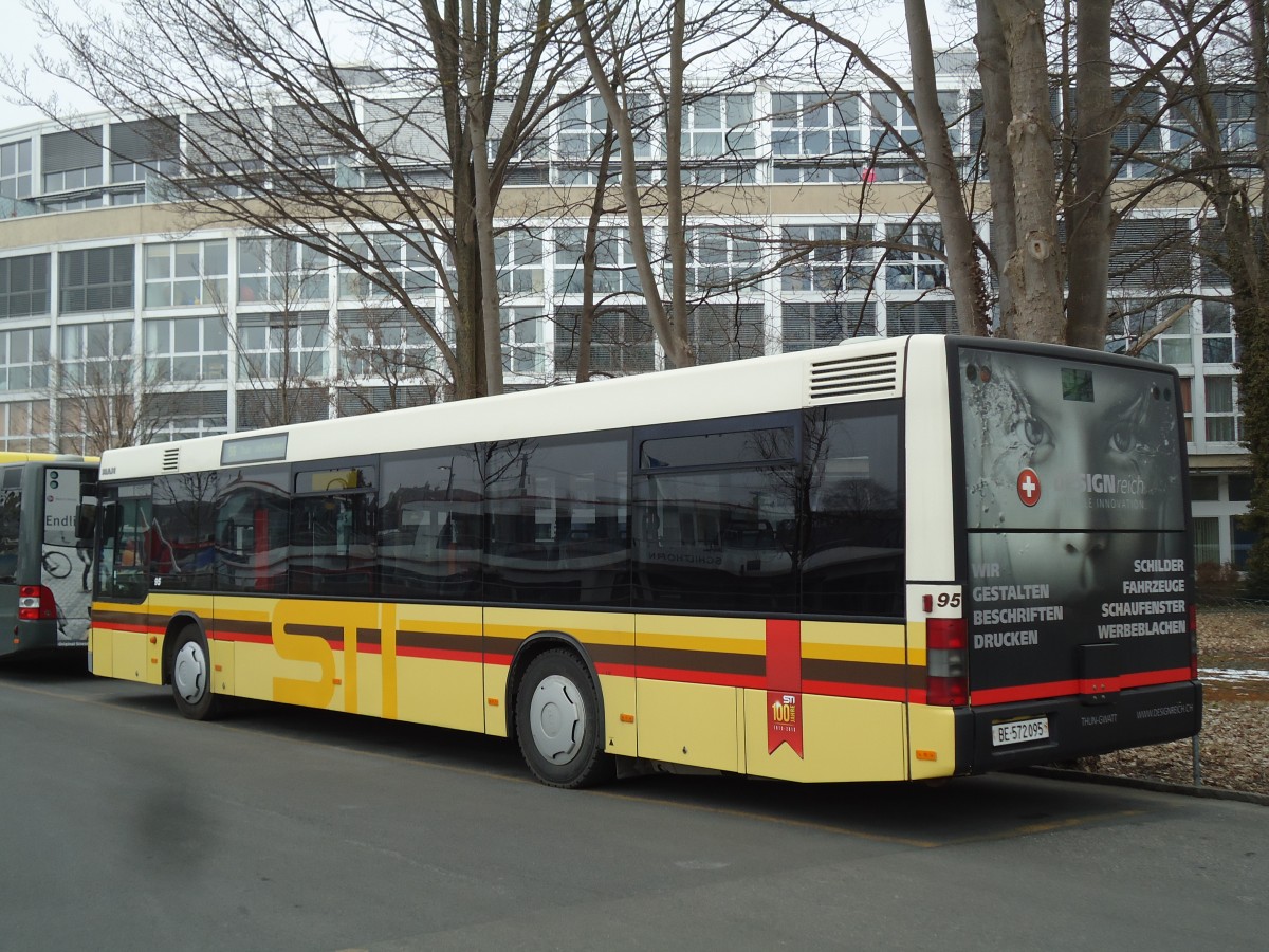(143'444) - STI Thun - Nr. 95/BE 572'095 - MAN am 4. M�rz 2013 bei der Schiffl�ndte Thun