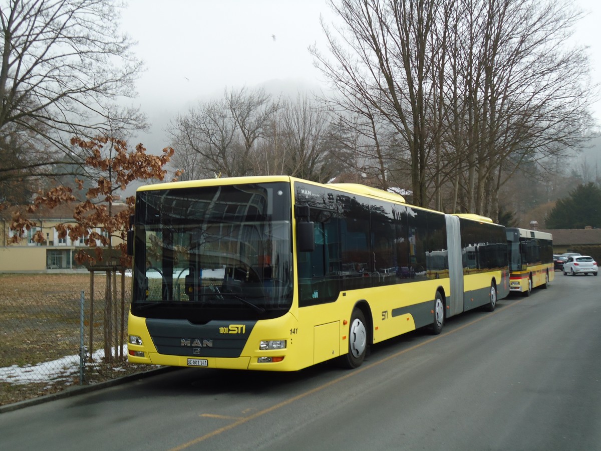 (143'447) - STI Thun - Nr. 141/BE 801'141 - MAN am 4. M�rz 2013 bei der Schiffl�ndte Thun