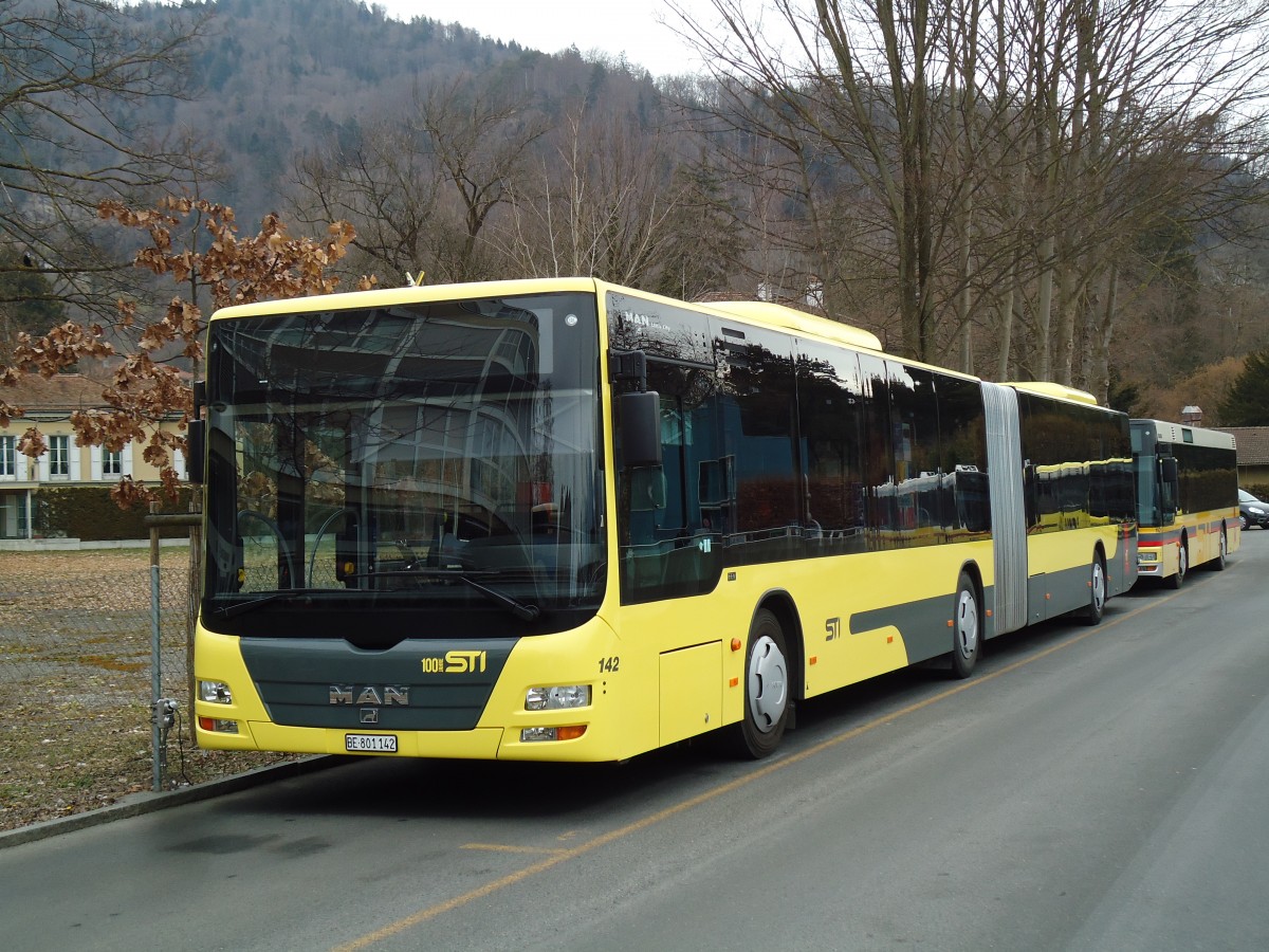 (143'459) - STI Thun - Nr. 142/BE 801'142 - MAN am 8. M�rz 2013 bei der Schiffl�ndte Thun
