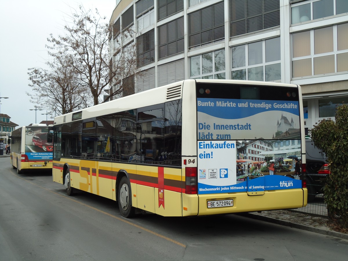 (143'460) - STI Thun - Nr. 94/BE 572'094 - MAN am 8. M�rz 2013 bei der Schiffl�ndte Thun