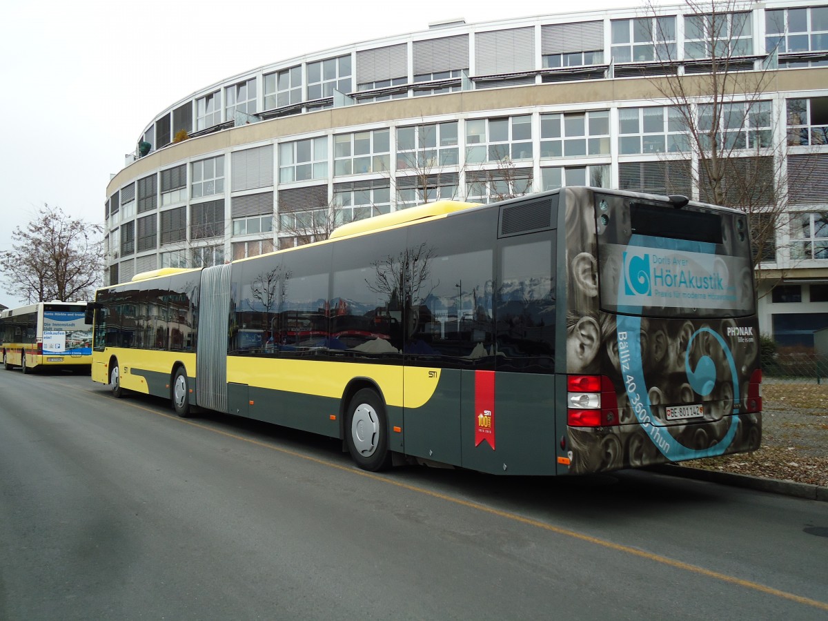 (143'462) - STI Thun - Nr. 142/BE 801'142 - MAN am 8. M�rz 2013 bei der Schiffl�ndte Thun