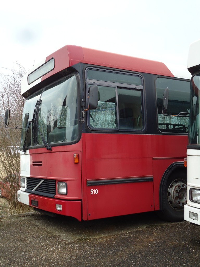 (143'525) - TPF Fribourg - Nr. 510 - Volvo/Hess Gelenkduobus (ex TF Fribourg Nr. 110) am 23. M�rz 2013 in Biel, Rattinbus (Teilaufnahme)