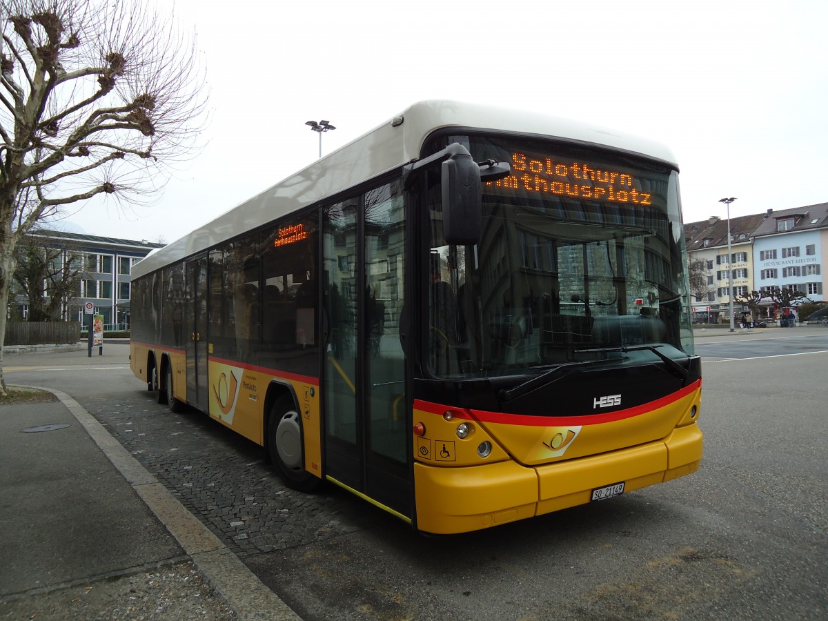 (143'551) - Steiner, Messen - SO 21'149 - Scania/Hess am 23. M�rz 2013 in Solothurn, Amthausplatz