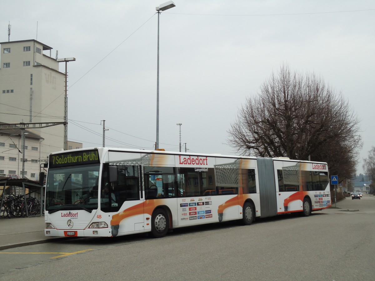 (143'556) - BSU Solothurn - Nr. 48/SO 155'948 - Mercedes am 23. M�rz 2013 beim Bahnhof Herzogenbuchsee