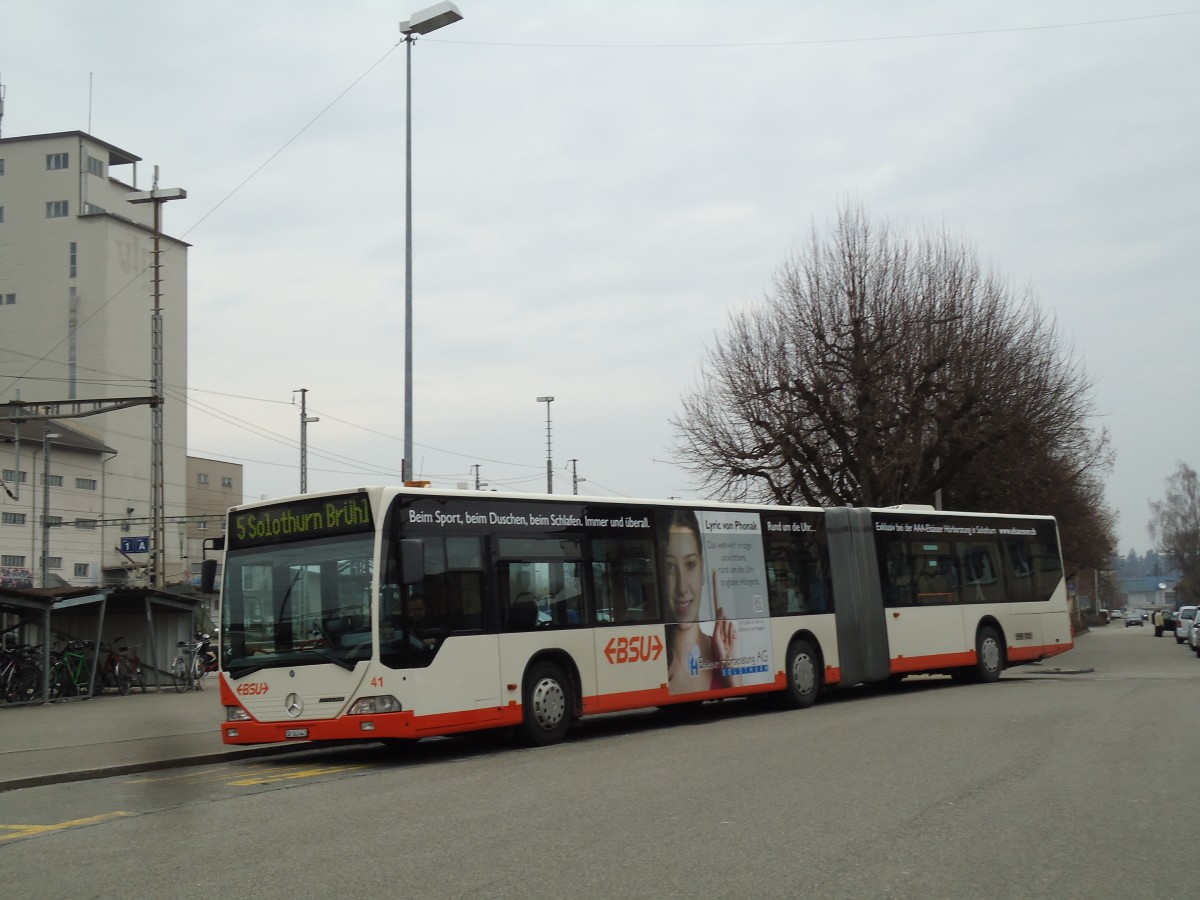 (143'558) - BSU Solothurn - Nr. 41/SO 143'441 - Mercedes am 23. M�rz 2013 beim Bahnhof Herzogenbuchsee
