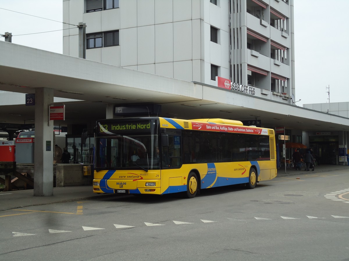 (143'561) - ASm Langenthal - Nr. 29/BE 545'548 - MAN am 23. M�rz 2013 beim Bahnhof Langenthal