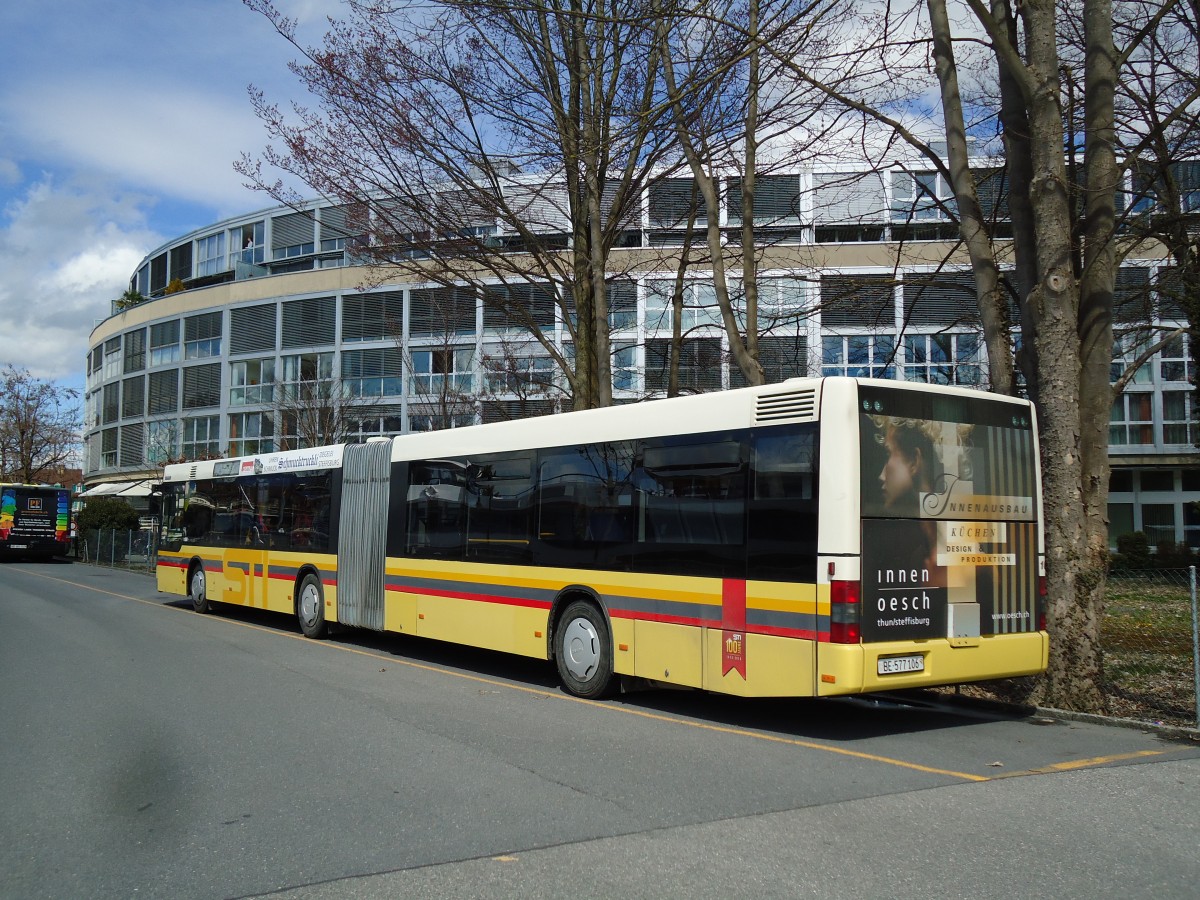 (143'618) - STI Thun - Nr. 106/BE 577'106 - MAN am 13. April 2013 bei der Schiffl�ndte Thun