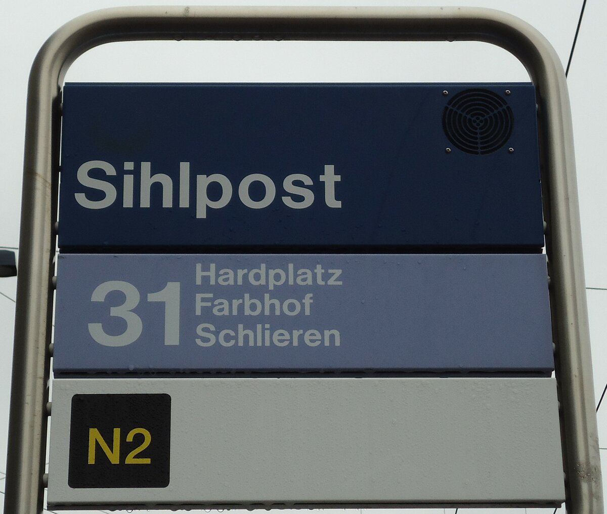 (143'720) - ZVV-Haltestellenschild - Z�rich, Sihlpost - am 21. April 2013
