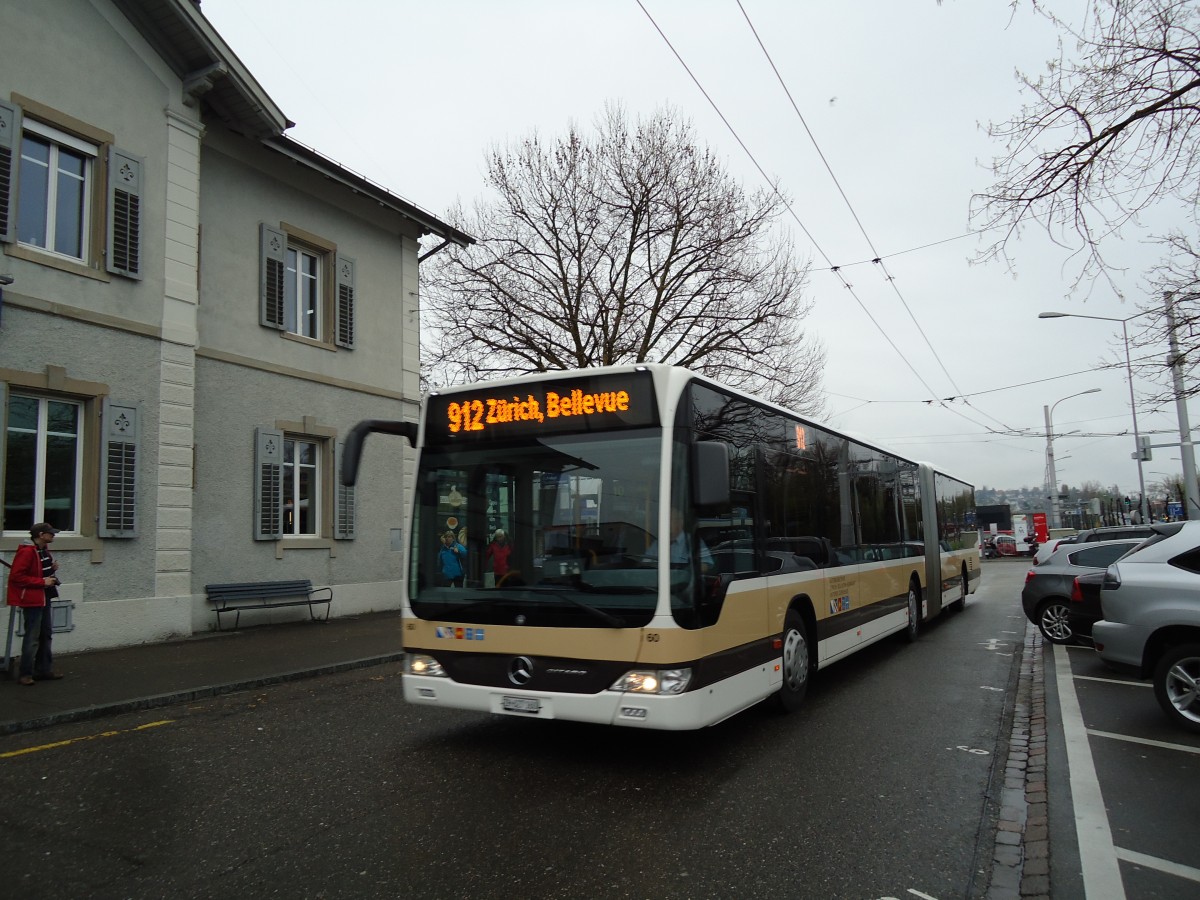 (143'743) - AZZK Zollikon - Nr. 60/ZH 627'160 - Mercedes am 21. April 2013 beim Bahnhof Z�rich-Tiefenbrunnen