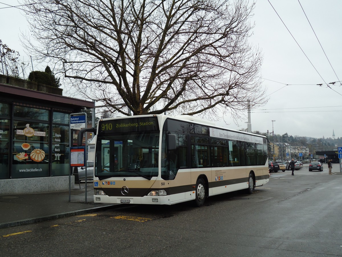 (143'744) - AZZK Zollikon - Nr. 50/ZH 638'050 - Mercedes am 21. April 2013 beim Bahnhof Z�rich-Tiefenbrunnen