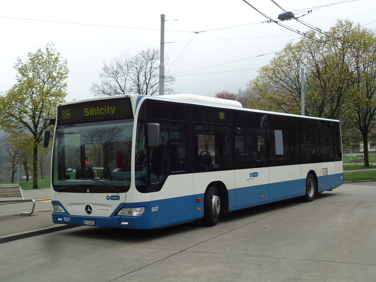 (143'801) - VBZ Z�rich - Nr. 607/ZH 745'607 - Mercedes am 21. April 2013 in Z�rich, Strassenverkehrsamt