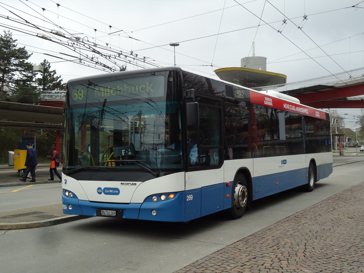 (143'810) - VBZ Z�rich - Nr. 269/ZH 726'269 - Neoplan am 21. April 2013 in Z�rich, Bucheggplatz