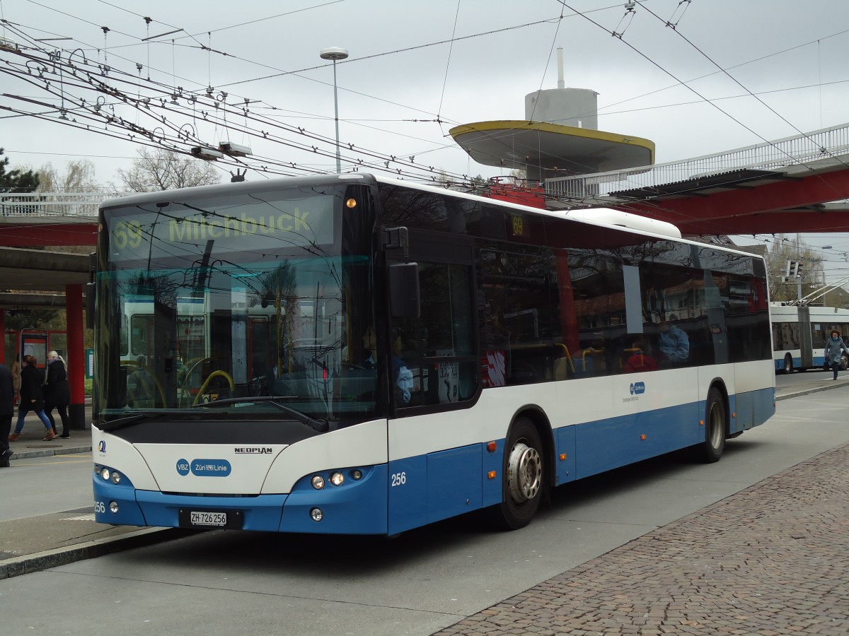 (143'815) - VBZ Z�rich - Nr. 256/ZH 726'256 - Neoplan am 21. April 2013 in Z�rich, Bucheggplatz