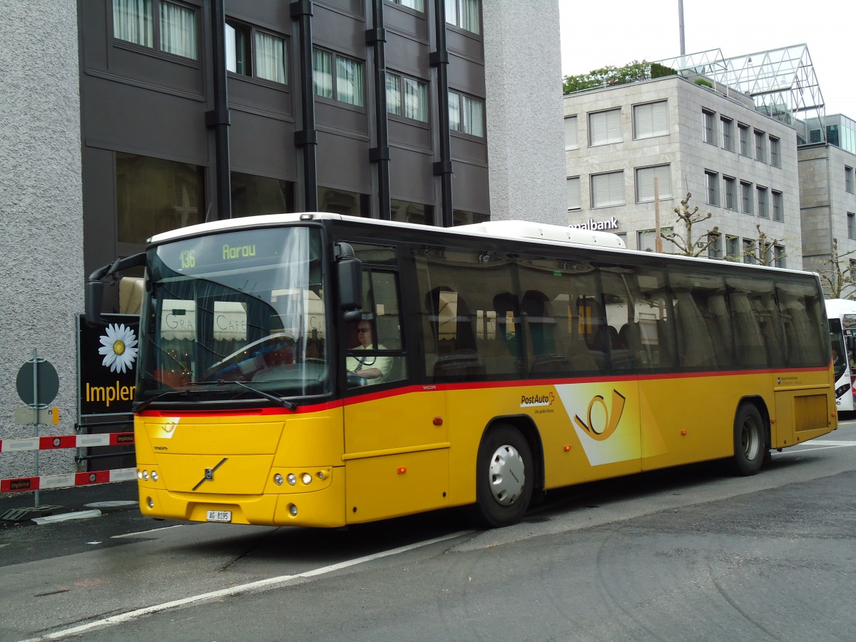 (143'960) - Brem, W�lflinswil - AG 8195 - Volvo (ex Peter, Pfaffnau) am 9. Mai 2013 beim Bahnhof Aarau