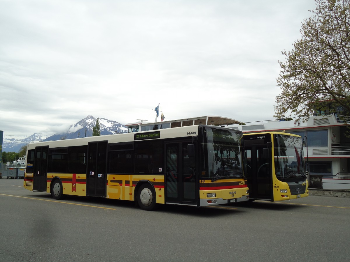 (144'192) - STI Thun - Nr. 94/BE 572'094 - MAN am 13. Mai 2013 bei der Schiffl�ndte Thun