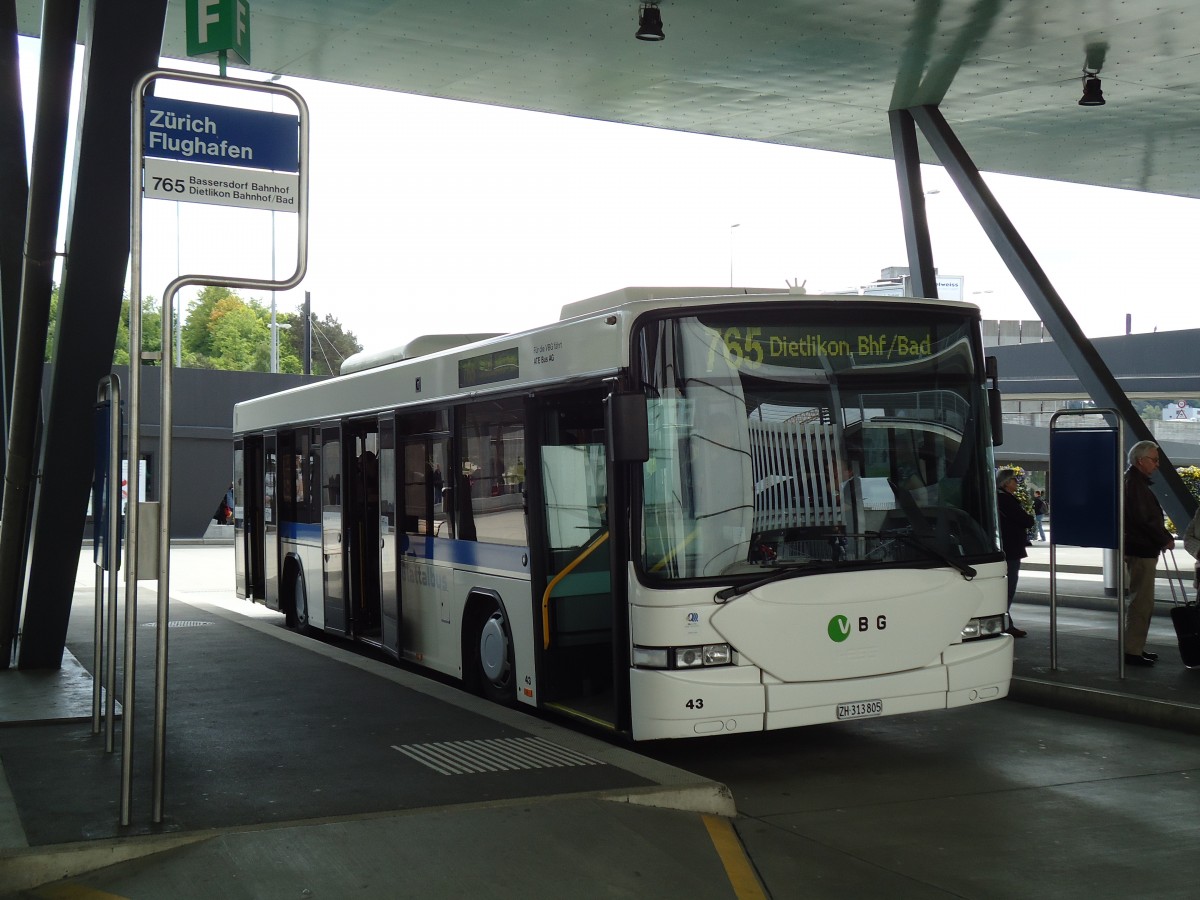 (144'405) - ATE Bus, Effretikon - Nr. 43/ZH 313'805 - Scania/Hess am 20. Mai 2013 in Z�rich, Flughafen