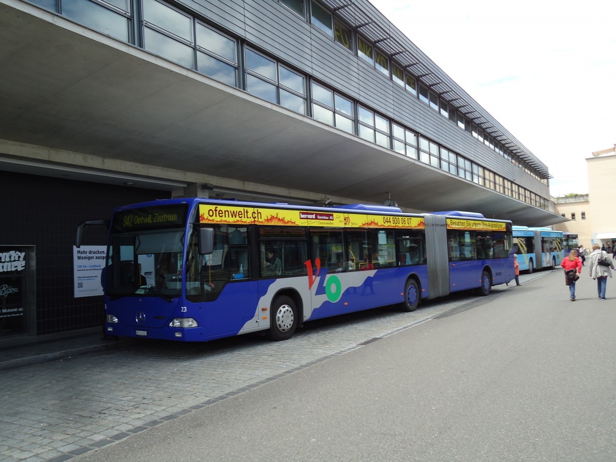 (144'430) - VZO Gr�ningen - Nr. 23/ZH 213'223 - Mercedes am 20. Mai 2013 beim Bahnhof Uster