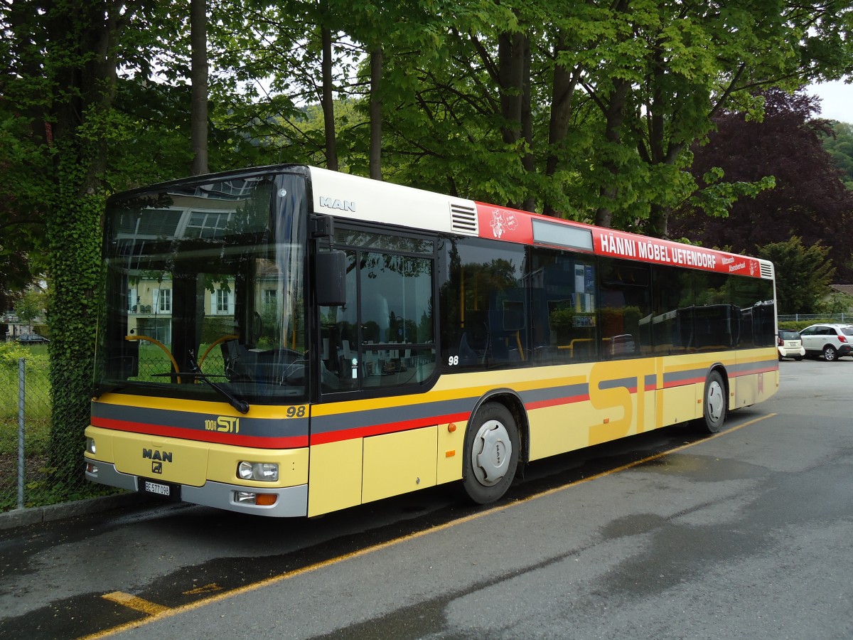 (144'510) - STI Thun - Nr. 98/BE 577'098 - MAN am 23. Mai 2013 bei der Schiffl�ndte Thun