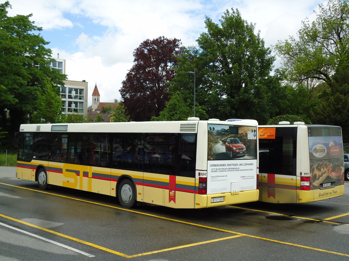 (144'512) - STI Thun - Nr. 100/BE 577'100 - MAN am 23. Mai 2013 bei der Schiffl�ndte Thun