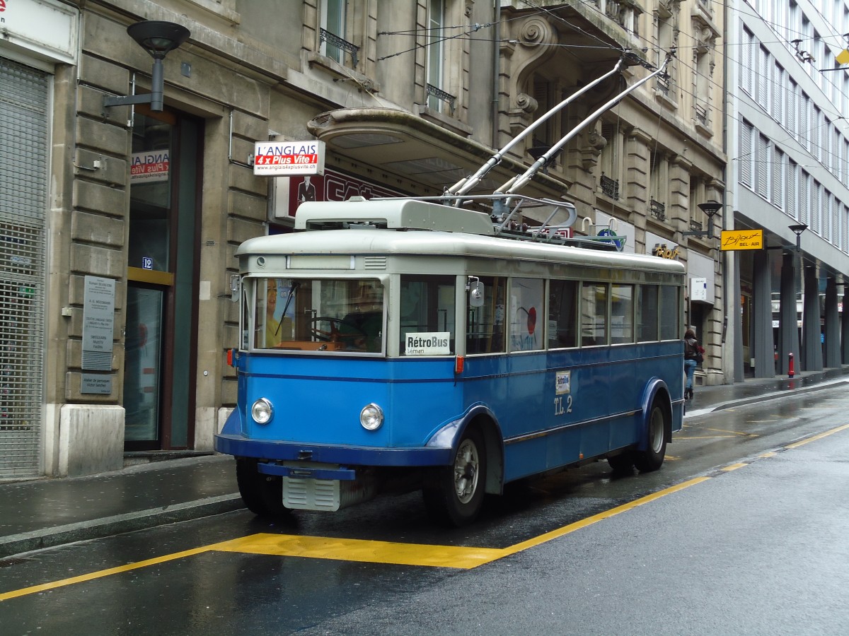 (144'579) - TL Lausanne (R�trobus) - Nr. 2 - FBW/Eggli Trolleybus (ex Nr. 3) am 26. Mai 2013 in Lausanne, Bel-Air