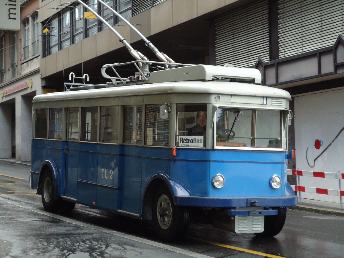 (144'581) - TL Lausanne (R�trobus) - Nr. 2 - FBW/Eggli Trolleybus (ex Nr. 3) am 26. Mai 2013 in Lausanne, Bel-Air