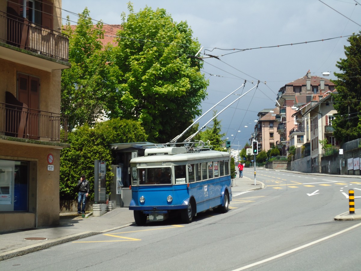 (144'611) - TL Lausanne (R�trobus) - Nr. 2 - FBW/Eggli Trolleybus (ex Nr. 3) am 26. Mai 2013 in Lausanne, Motte