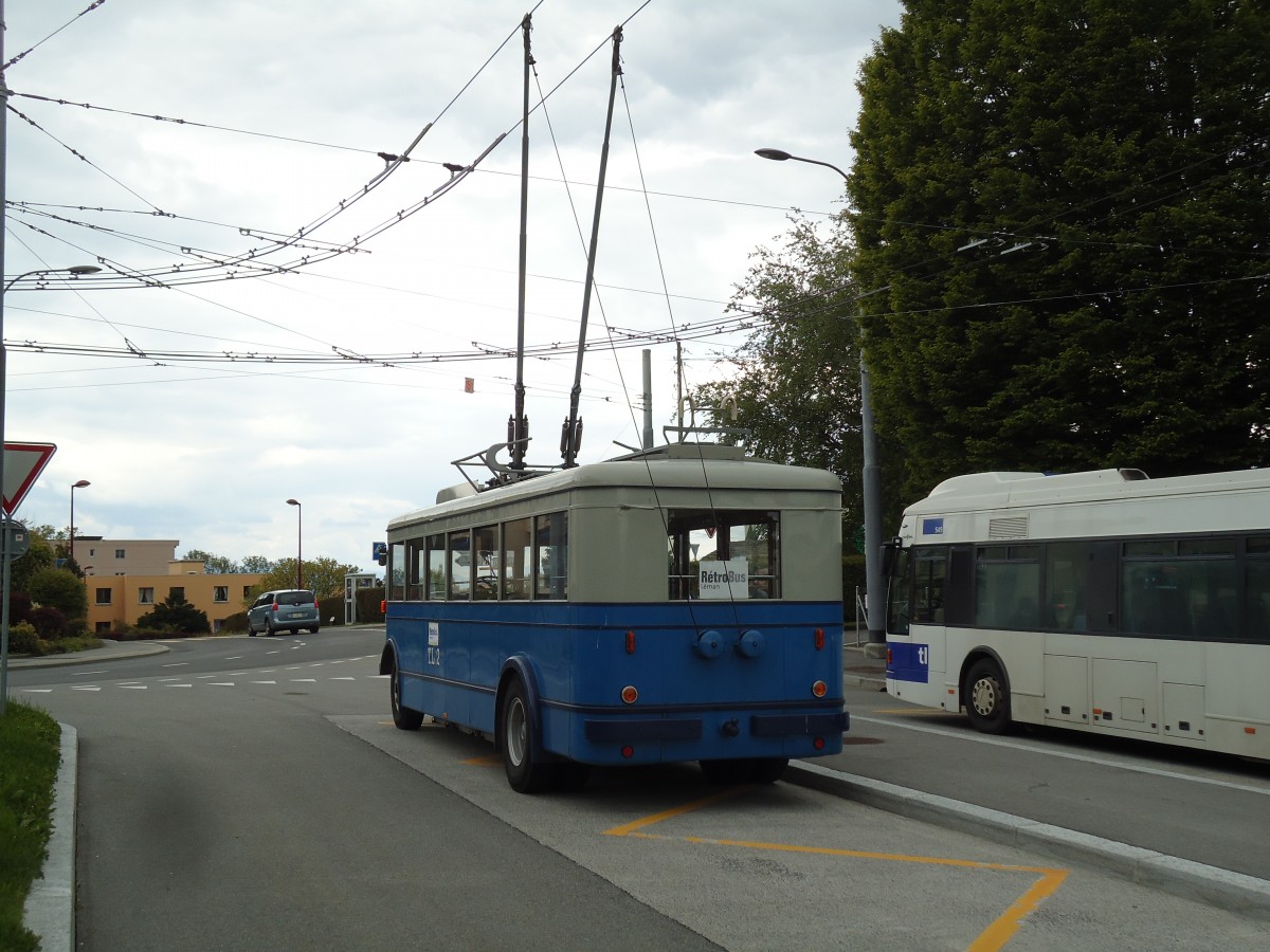 (144'628) - TL Lausanne (R�trobus) - Nr. 2 - FBW/Eggli Trolleybus (ex Nr. 3) am 26. Mai 2013 in Le Mont, Grand-Mont
