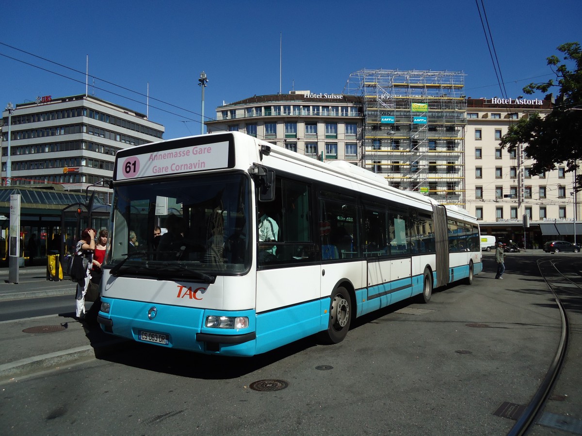 (144'727) - Aus Frankreich: TAC Annemasse - Nr. 502/CS 063 DR - Irisbus am 27. Mai 2013 beim Bahnhof Gen�ve
