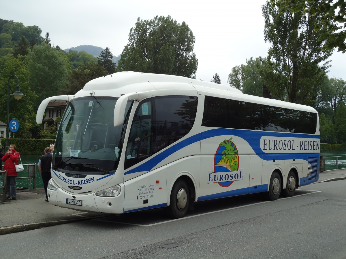 (144'785) - Aus Deutschland: Eurosol, Chemnitz - C-KK 510 - Scania/Irizar am 2. Juni 2013 bei der Schiffl�ndte Thun
