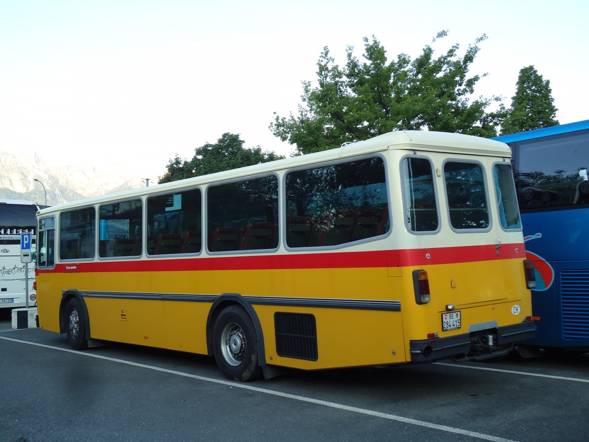 (144'822) - Overney, Bern - BE 284'415 - Saurer/T�scher (ex Autopostale, Croglio Nr. 10; ex Monti, Cademario Nr. 10; ex PostAuto Graub�nden; ex Frigg, Zernez; ex P 24'403) am 6. Juni 2013 in Thun, Seestrasse