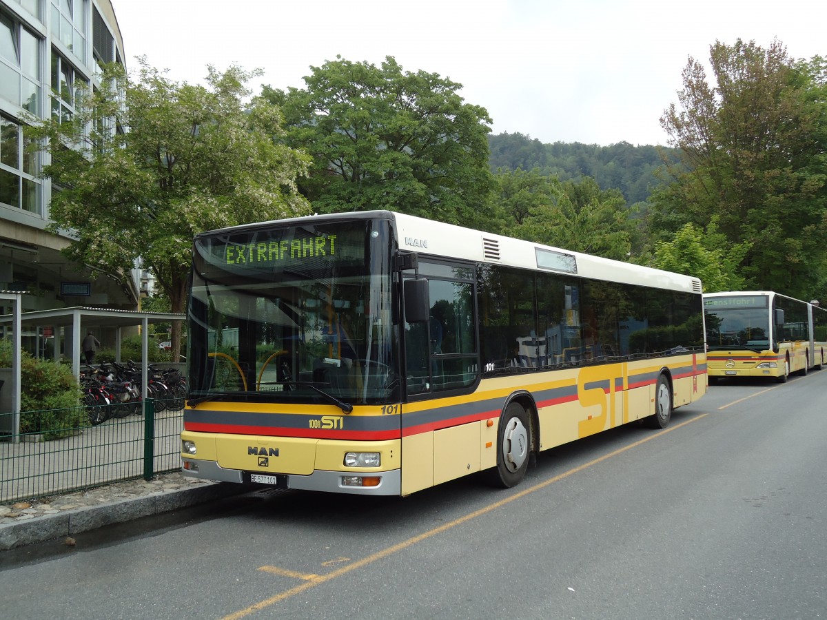 (144'984) - STI Thun - Nr. 101/BE 577'101 - MAN am 11. Juni 2013 bei der Schiffl�ndte Thun