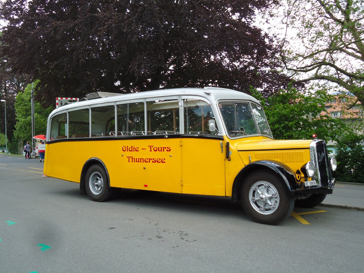 (145'014) - Reusser, Thun - BE 58'656 - Saurer/H�nni (ex Kontiki, Wettingen; ex Nussbaumer, Ganterschwil) am 15. Juni 2013 in Thun, Garage STI