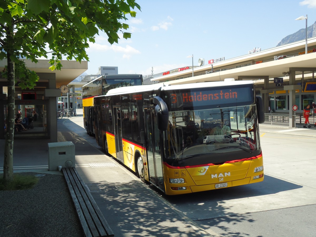 (145'179) - D�nser, Trimmis - GR 27'692 - MAN am 17. Juni 2013 beim Bahnhof Chur