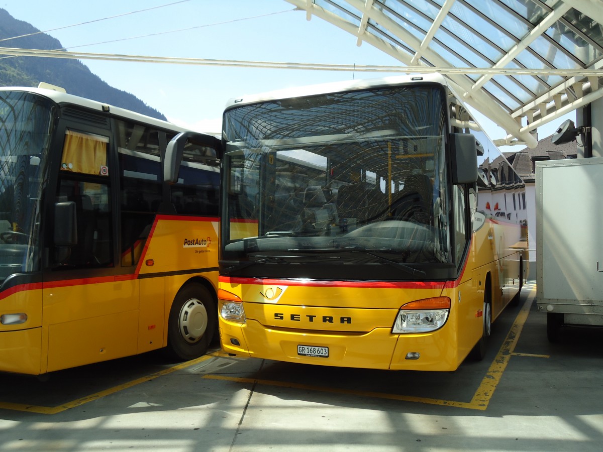 (145'196) - PostAuto Graub�nden - GR 168'603 - Setra am 17. Juni 2013 in Chur, Postautostation
