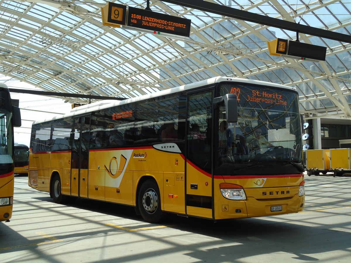 (145'252) - PostAuto Graub�nden - GR 168'603 - Setra am 17. Juni 2013 in Chur, Postautostation