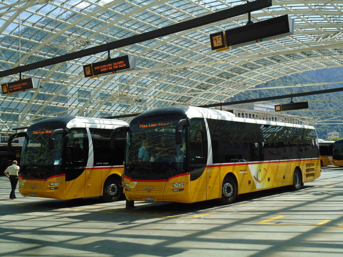 (145'272) - PostAuto Graub�nden - GR 162'985 - MAN am 17. Juni 2013 in Chur, Postautostation