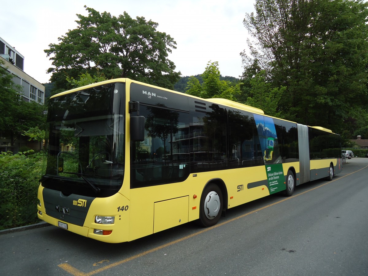 (145'308) - STI Thun - Nr. 140/BE 801'140 - MAN am 21. Juni 2013 bei der Schiffl�ndte Thun
