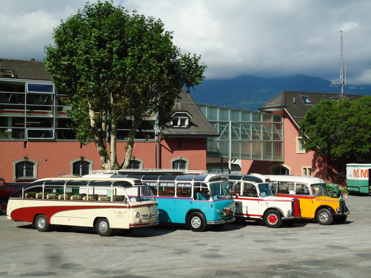 (145'330) - Ballestraz, Gr�ne - VS 11'615 - Saurer/Saurer (ex Girardet, Yverdon) am 22. Juni 2013 in Aigle, Saurertreffen