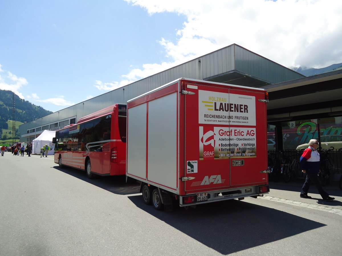 (145'563) - AFA Adelboden - Nr. 63/BE 495'607 - Zbinden Gep�ckanh�nger (ex Nr. 5) am 30. Juni 2013 in Frutigen, 100 Jahre BLS 