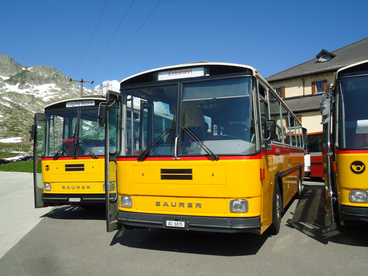 (145'835) - Gautschi, Suhr - AG 68'35 - Saurer/T�scher (ex L�tscher, Neuheim; ex Cartek, Regensdorf; ex P 25'822) am 20. Juli 2013 in Gotthard, Passh�he