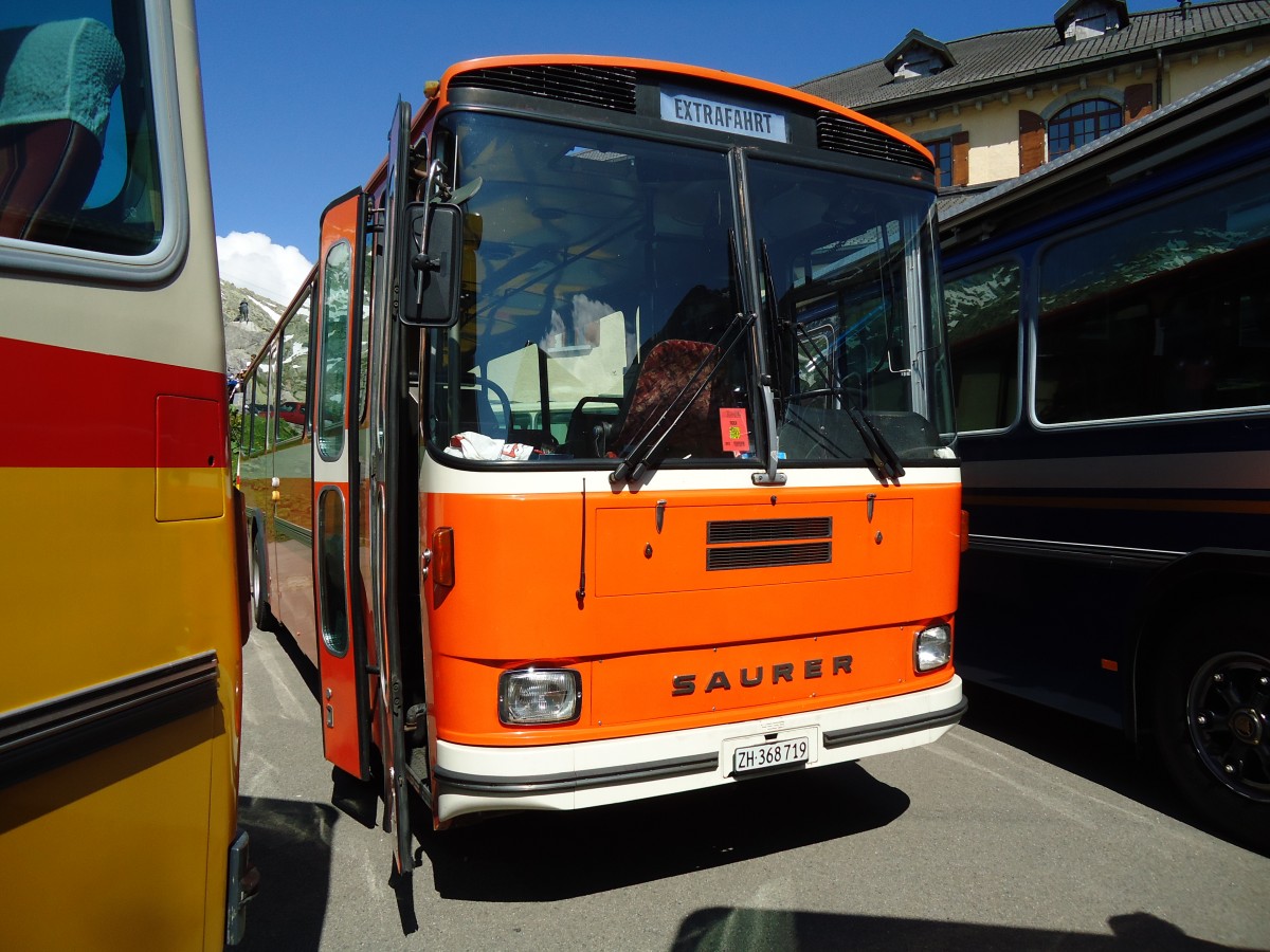 (145'840) - Mangold, Oberengstringen - ZH 368'719 - Saurer/Hess (ex RhV altst�tten Nr. 45) am 20. Juli 2013 in Gotthard, Passh�he